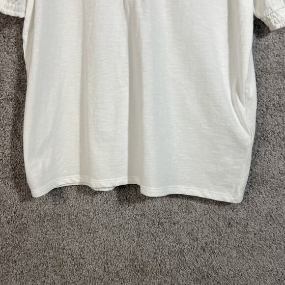 J. Crew Lace Trim Short Sleeve Top Women’s White Half Button Blouse Size XS - Picture 3 of 12